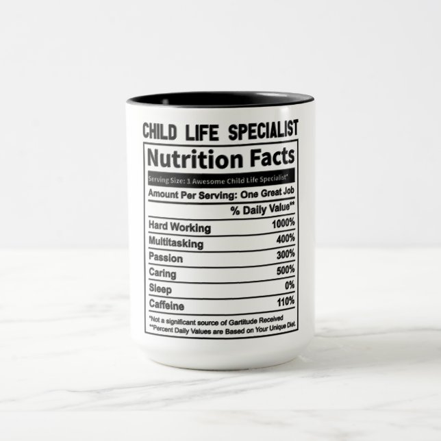 Funny Child Life Specialist Nutrition Facts Mug (Center)