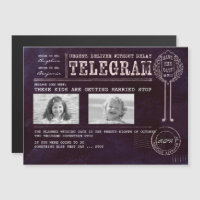 Funny Childhood Photos Save the Date Telegram