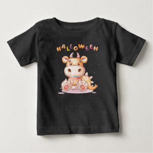 Funny Childish Halloween Dino Toddler Baby T-Shirt
