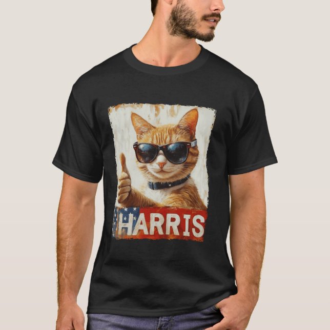 Funny Childless Cat Ladies For Harris 2024 T Shirt (Front)