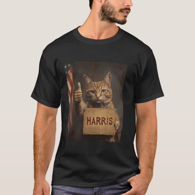 Funny Childless Cat Ladies For Harris 2024 T Shirt (Front)