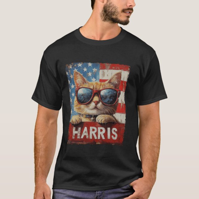 Funny Childless Cat Ladies For Harris 2024 T Shirt (Front)