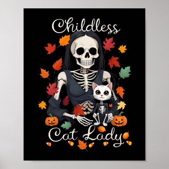 Funny Childless Cat Lady Halloween Costume Party K Poster (Front)
