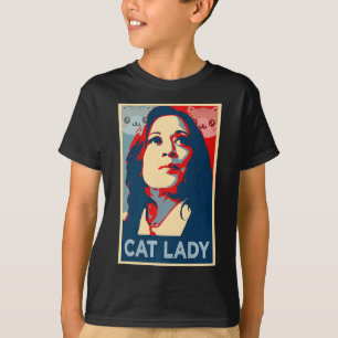 Funny Childless Cat Lady Kamala Harris Girls Empow T-Shirt