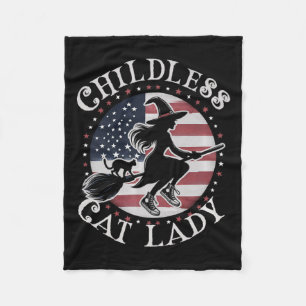 Funny Childless Cat Lady Wicked Witches For Kamala Fleece Blanket