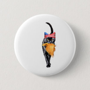 Funny Childless Cat Lady With Trump Hair Vote Kama 6 Cm Round Badge