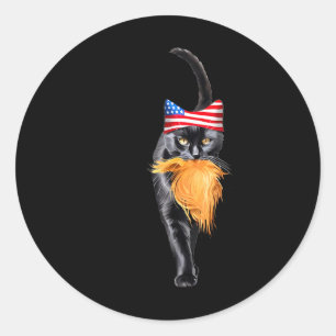 Funny Childless Cat Lady With Trump Hair Vote Kama Classic Round Sticker