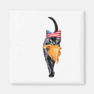 Funny Childless Cat Lady With Trump Hair Vote Kama Magnet