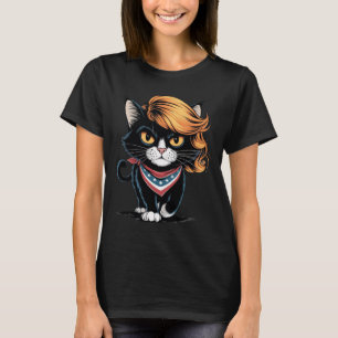 Funny Childless Cat Lady With Trump Hair Vote Kama T-Shirt