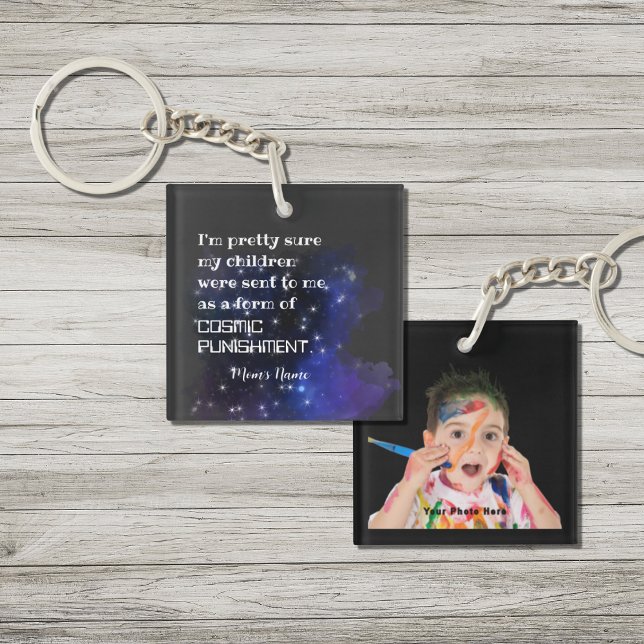 Funny Children Sent Cosmic Punishment Photo Name Key Ring (Creator Uploaded)