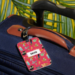Funny children's characters luggage tag