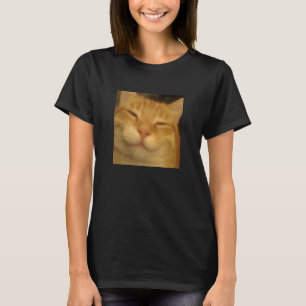 Funny Chill Orange Cat Face Blurry Photo Meme Humo T-Shirt