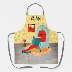 Funny chilli chile pepper chihuahua Mexican food Apron