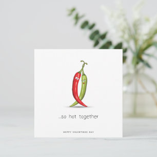 Funny Chilli Pepper Couple Valentines Day Card