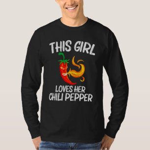 Funny Chilli Pepper For Girls Kids Red Spicy Flami T-Shirt