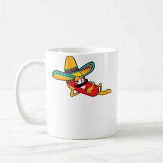 Funny Chilli Vibes Pepper With Sombrero Moustache  Coffee Mug
