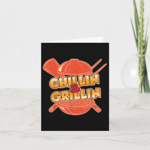 Funny Chillin And Grillin Grilling Meat Brisket Bb Card