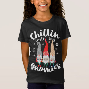 Funny Chillin With My Gnomies Christmas Gnomes T-Shirt