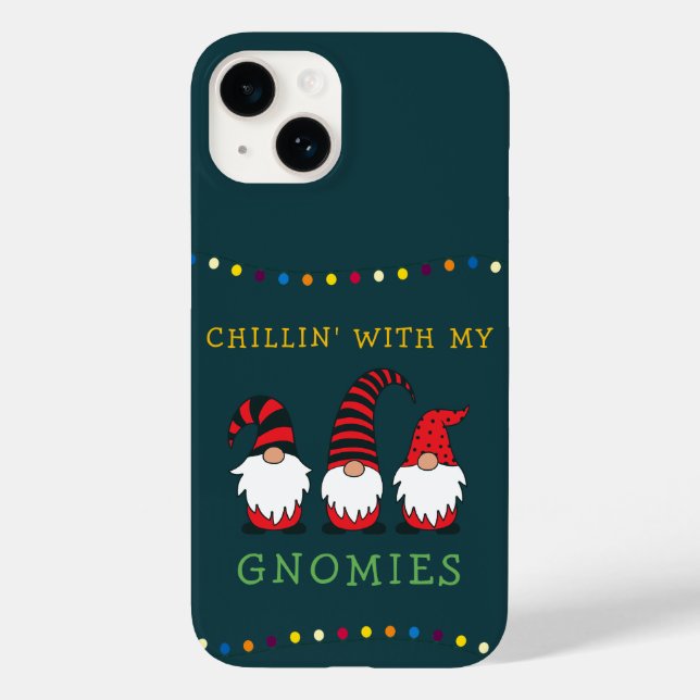 Funny Chillin' With My Gnomies Christmas Pun |  Case-Mate iPhone Case (Back)