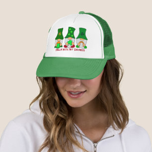 Funny Chillin with My Gnomies St Patricks Day Trucker Hat