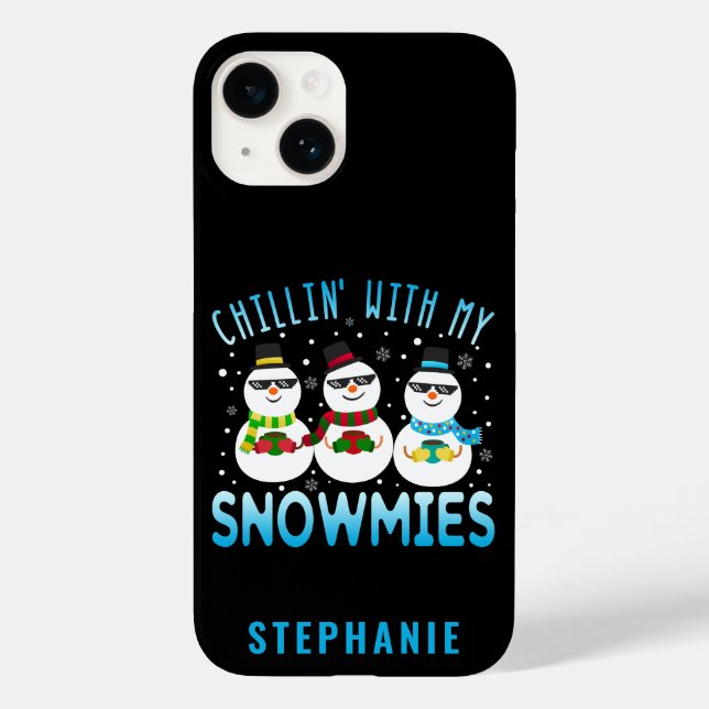 Funny Chillin' With My Snowmies Christmas Case-Mate iPhone Case (Back)