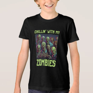 Funny Chillin With My Zombies Tri-Blend Shirt