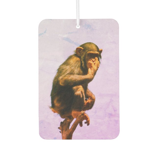 Funny Chimpanzee Baby Car Air Freshener (Front)