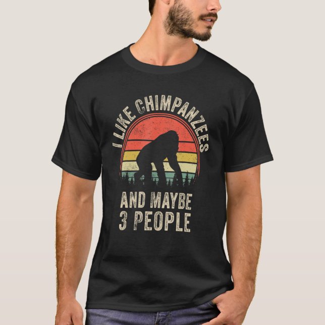 Funny Chimpanzee Design Art Graphic Chimpanzees Zo T-Shirt (Front)