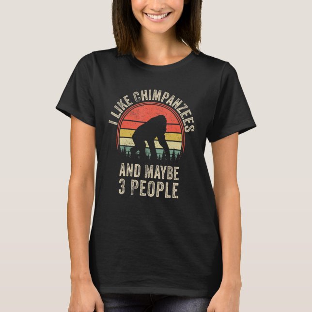 Funny Chimpanzee Design Art Graphic Chimpanzees Zo T-Shirt (Front)