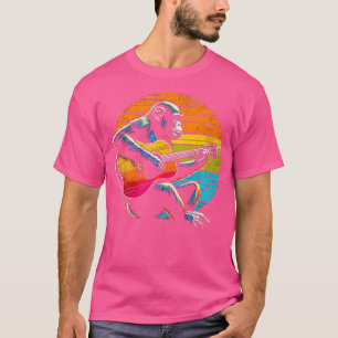 Funny Chimpanzee Playing Acoustic Guitar T-Shirt
