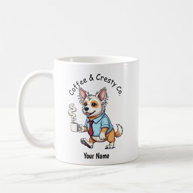 Funny Chinese Crested Dog Business Suit Coffee  Coffee Mug (Left)