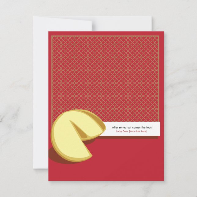 Funny Chinese Fortune Cookie Rehearsal Invitation (Front)