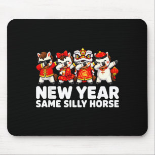 Funny Chinese Lunar New Year Same Silly Horse Dabb Mouse Mat