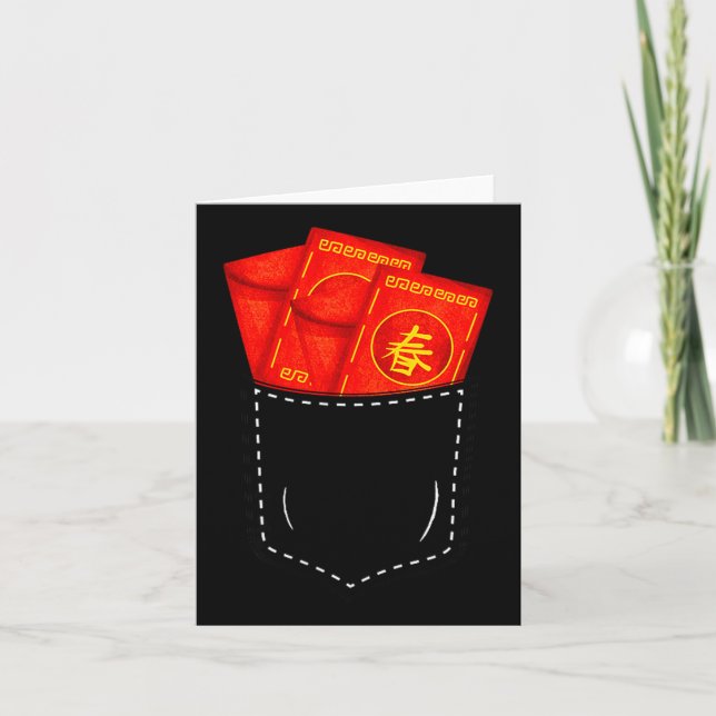 Funny Chinese New Year Fake Cket Red Envelopes Luc Card (Front)