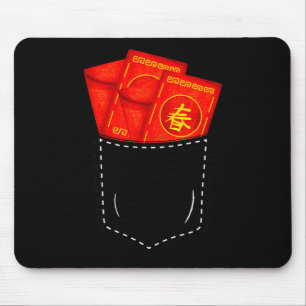 Funny Chinese New Year Fake Cket Red Envelopes Luc Mouse Mat