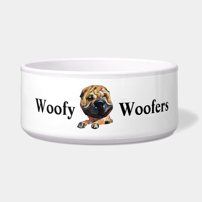 Funny Chinese Shar Pei Dog Bowl (Front)