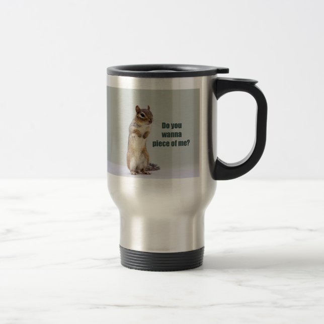 Funny Chipmunk Picture Travel Mug (Right)