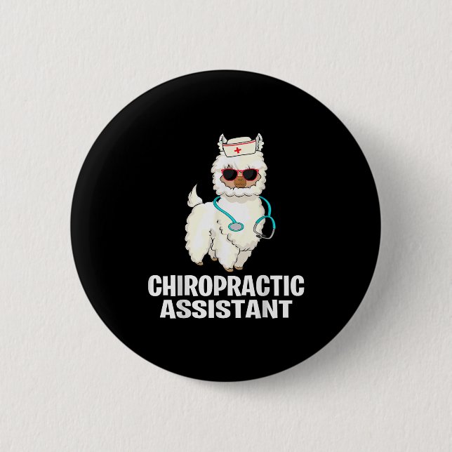 Funny Chiropractic Care Istant Llama Chiropractor  6 Cm Round Badge (Front)