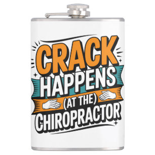 Funny Chiropractic Quote Spine Crack Humour Hip Flask