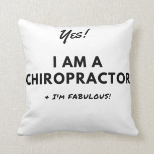 Funny Chiropractor Bold Black and White Cute Cushion