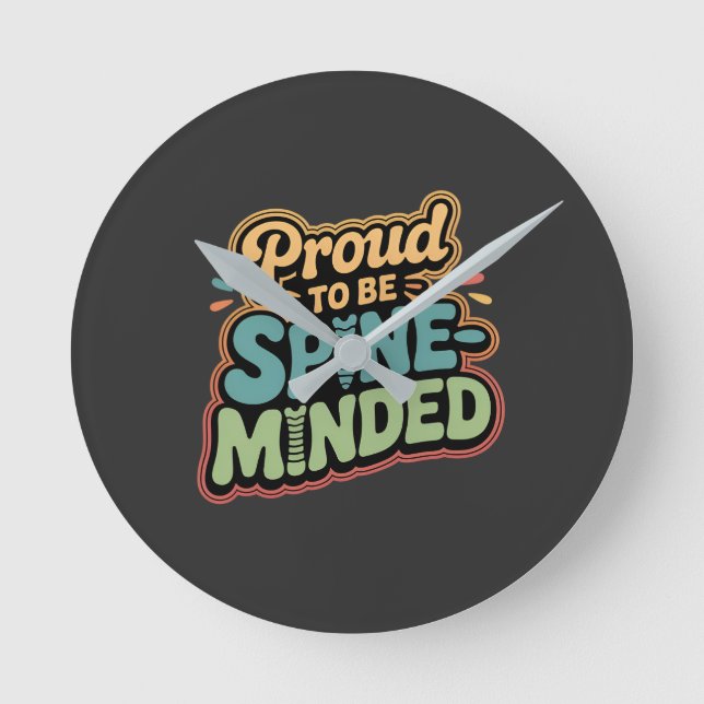 Funny Chiropractor Gift Spine Health Quote Round Clock (Front)