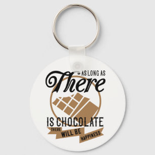 Funny Chocoholic Gift Foodie Cute Chocolate Key Ring