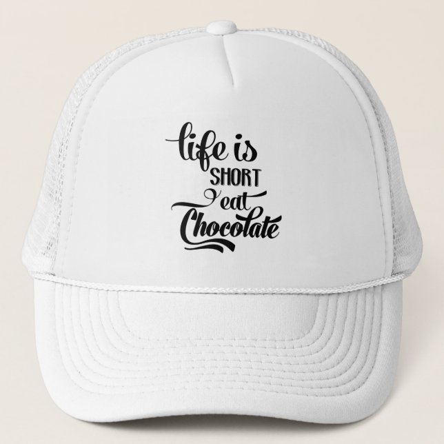 Funny Chocolate Addict Chocolate Lover Candy Bar Trucker Hat (Front)