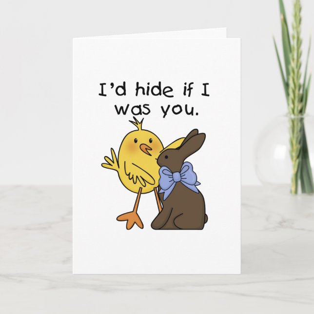 Funny Chocolate Bunny Easter Tshirts and Gifts Holiday Card (Front)