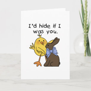 Funny Chocolate Bunny Easter Tshirts and Gifts Holiday Card
