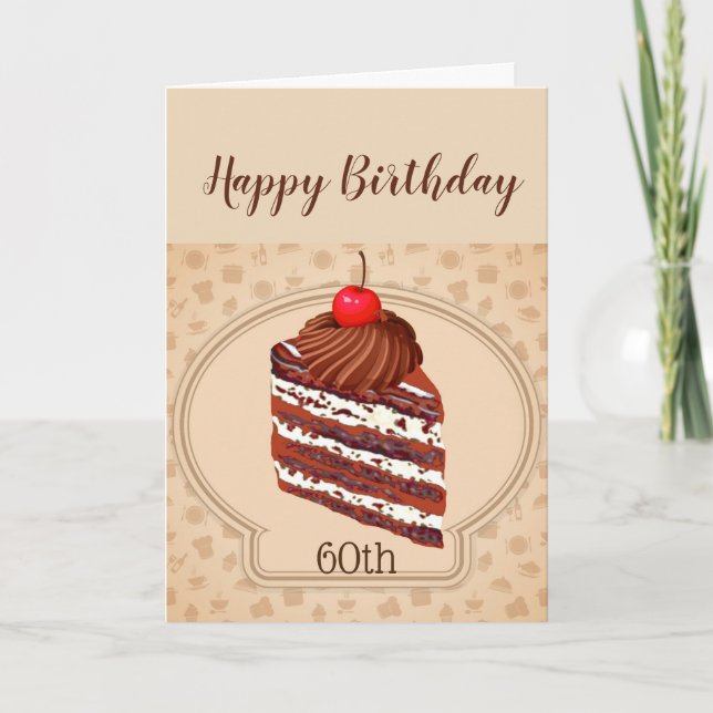 Funny Chocolate Cake 60th Birthday Card (Front)