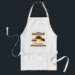 Funny Chocolate Cello Apron<br><div class="desc">Funny chocolate cupcake music design with Cello - Will Play For Chocolate quote.  Cute cello gift for music teachers and cellists in orchestra.</div>
