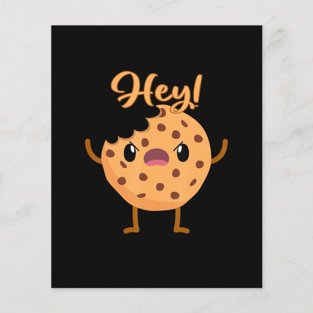 Funny Chocolate Chip Cookie A Bite Taken Out (Front)