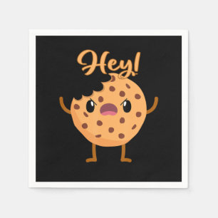 Funny Chocolate Chip Cookie A Bite Taken Out Napkin