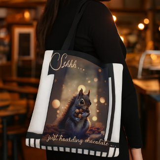 Funny Chocolate Chocoholic Squirrel Tote Bag